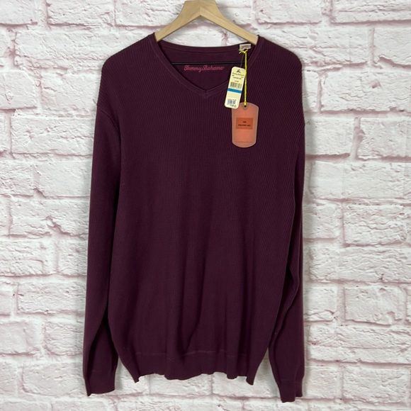 NWT Tommy Bahama Ocean Ave V-Neck Pullover Sweater Sz XL